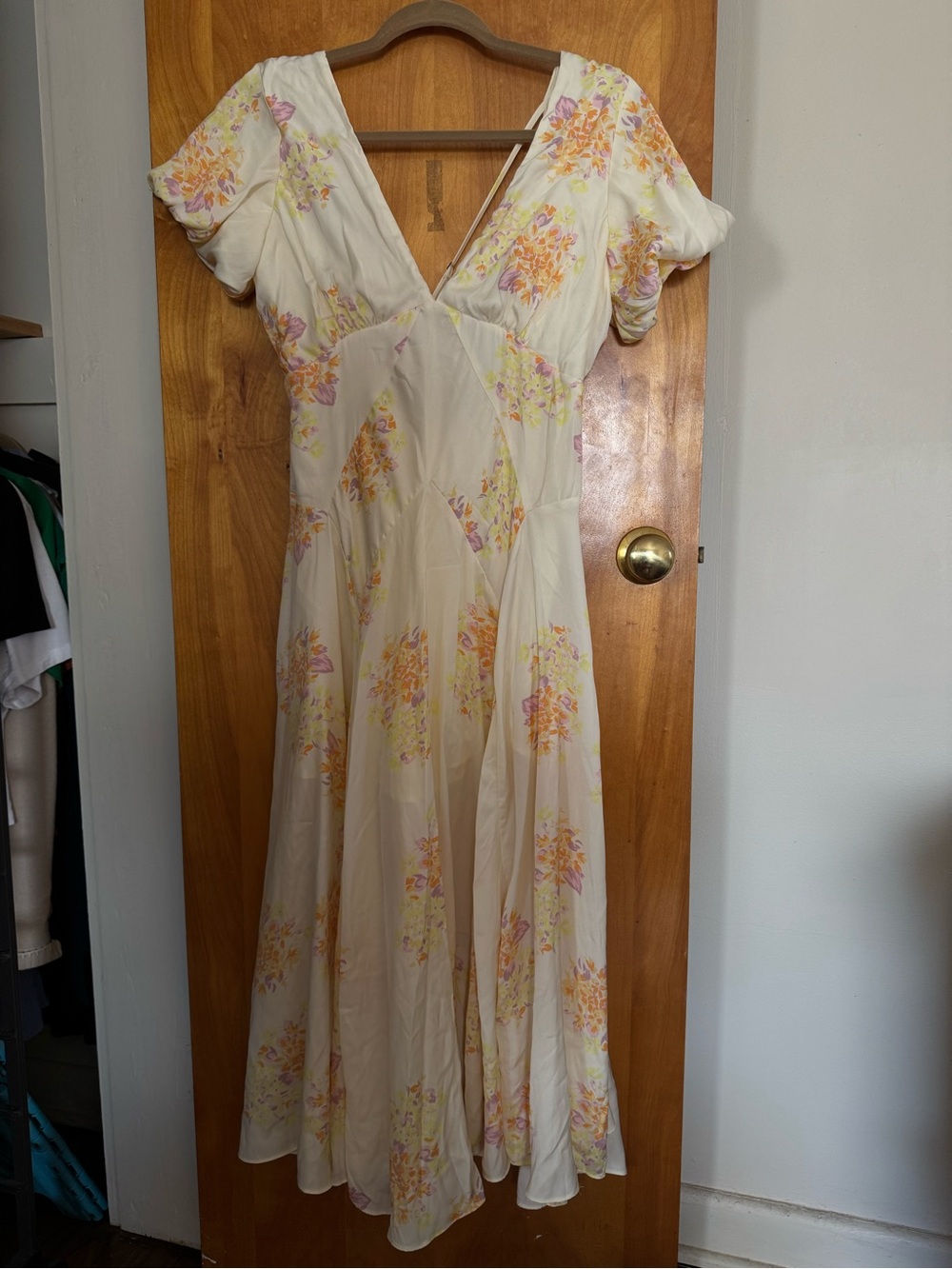 Free People Cream Flowy Summer Dress